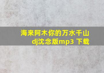 海来阿木你的万水千山dj沈念版mp3 下载